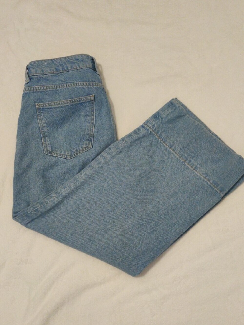 Zara Light Blue Wide-Leg Jeans with Front Seams - Picture 15 of 16